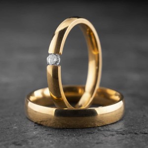 Vestuviniai žiedai su Briliantu "Klasika 10"
