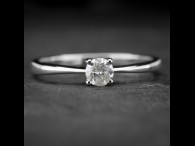 Balto aukso sužadėtuvių žiedas su Briliantu "The Diamond 45"
