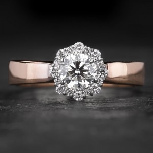 Sužadėtuvių žiedas su Briliantais "Shiny Flower 27"