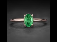 Auksinis žiedas su Smaragdu "Gaiva Akims 18"