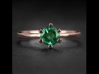 Auksinis žiedas su Smaragdu "Gaiva akims 29"