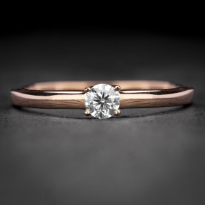 Auksinis žiedas su Briliantu "The Diamond 102"