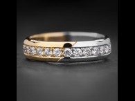 Auksinis žiedas su Briliantais "Deimantinė Juostelė 2"