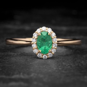 Auksinis žiedas su Brangakmeniais "The Sun of Emerald 4"