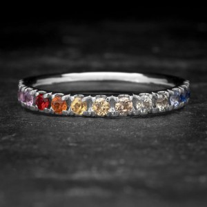 Auksinis žiedas su Safyrais "Rainbow 4"